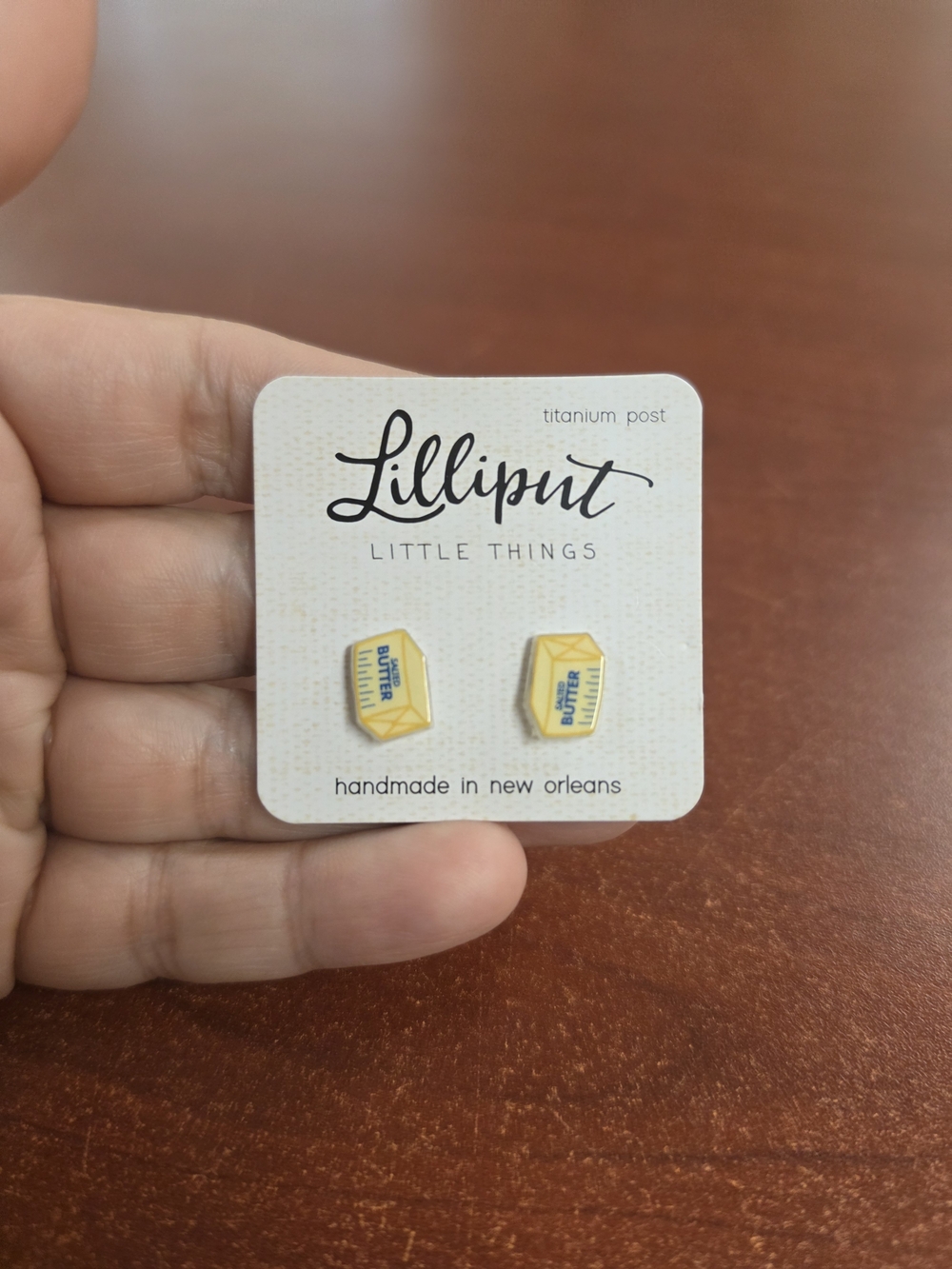 Lilliput Little Things Yellow Butter Stick Stud Earrings